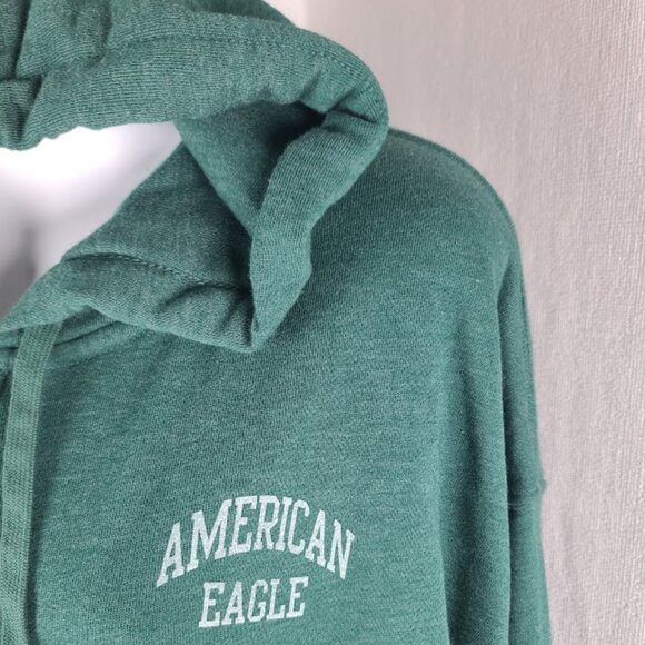 American Eagle Outfitters Women's Green Fleece Full Zip Casual Hoodie Size L - Picture 4 of 10